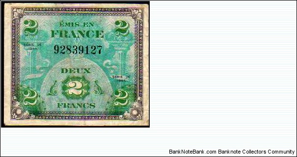 2 Francs__
pk# 114 a__
Allied Military Currency__
series: 92839127 Banknote