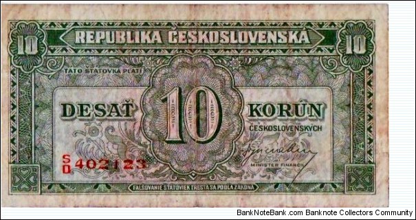 Czechoslovakia 10 Korun Banknote