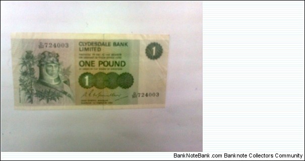 scotland 1 pound, clydesdale bank limited Banknote