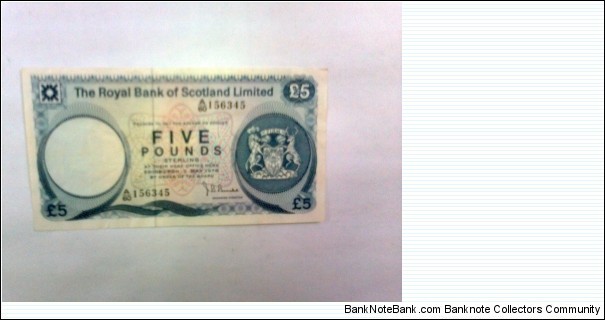 scotland 5 pounds, the royal bank of scotland limited Banknote