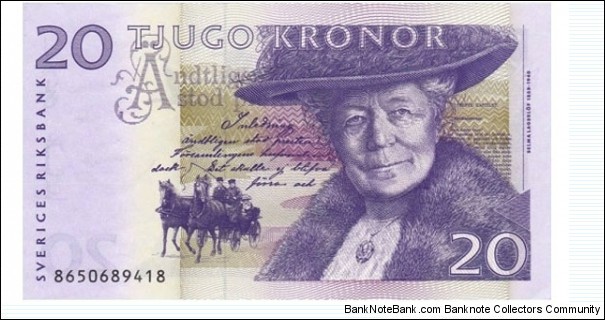 SWEDEN 20 KRONOR 1997/2002 PICK 63 AU  Banknote