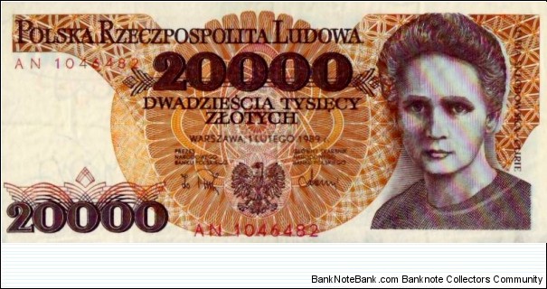 20000 Zlotych Banknote