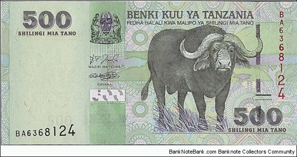 Tanzania N.D. 500 Shillings.

Cut unevenly. Banknote