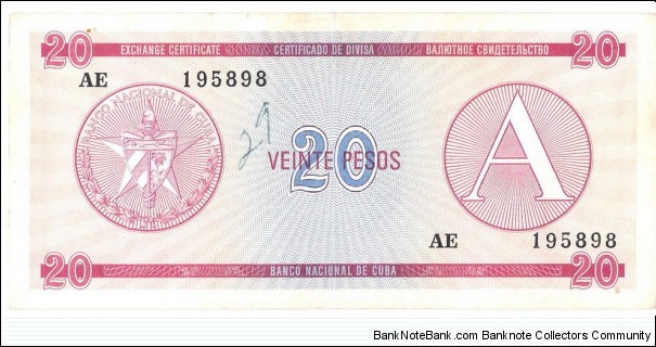 20 Pesos(Foreign Exchange Certificate 1985/A series) Banknote