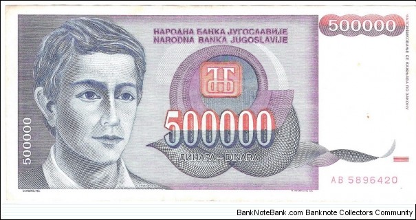 500.000 Dinara Banknote