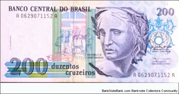 Brazil 200 Cruzeiros Banknote
