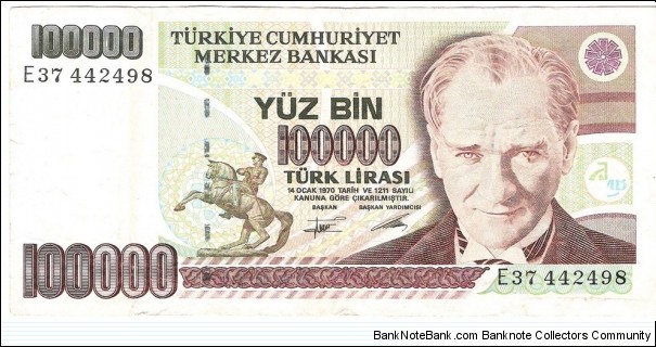 100.000 Lira(1991) Banknote