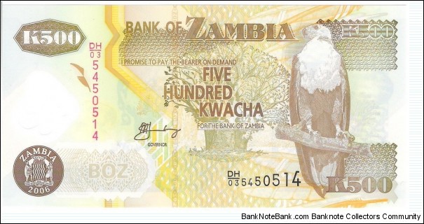 500 Kwacha(polymer Issue 2006) Banknote