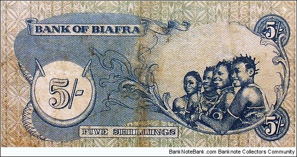 BIAFRA 5 SH. Banknote