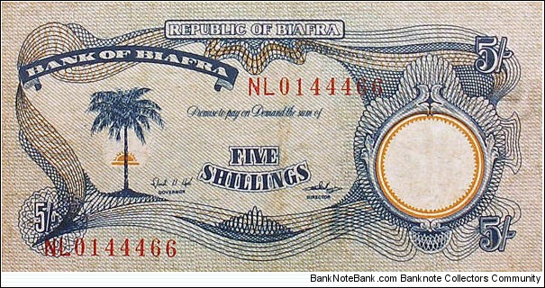 Banknote from Biafra year 1969