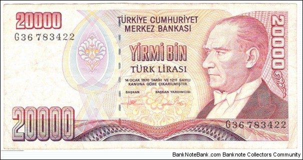 20.000 Lira Banknote