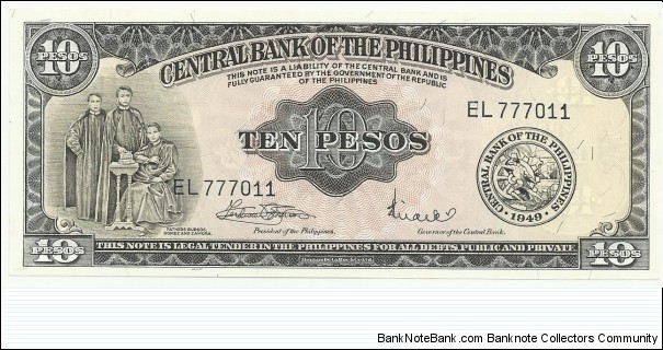 Philipines 10 Pesos 1949 Banknote