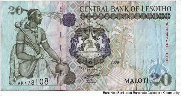 Lesotho 2009 20 Maloti. Banknote