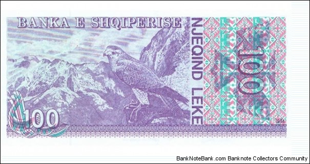 Albania  100 Leke; bird Banknote