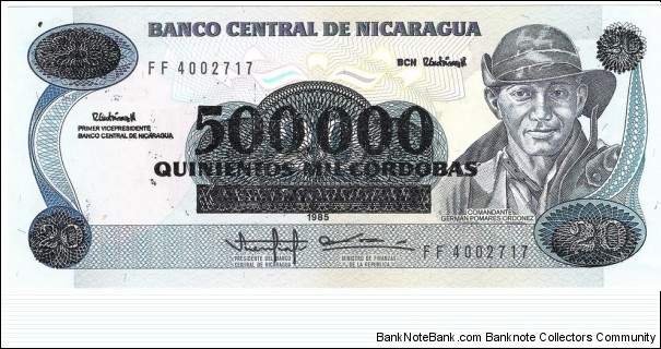 500.000 Cordobas(1985) Banknote