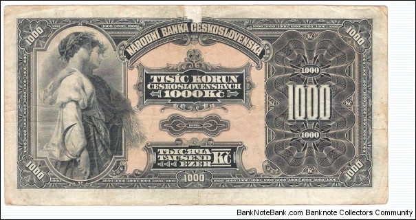 Banknote from Czech Republic year 1932