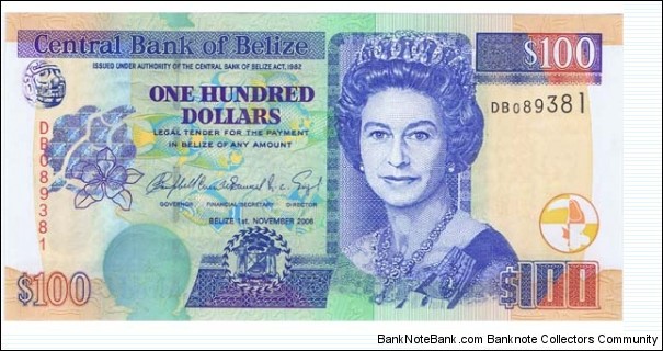 Banknote from Belize year 2006