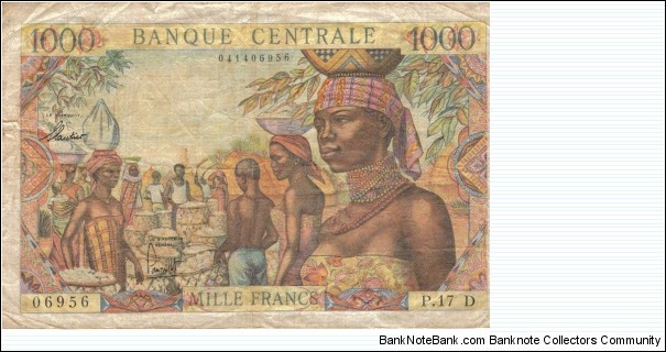 Banknote from Central African Republic year 1963