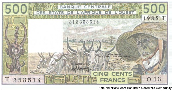 Banknote from Central African Republic year 1985