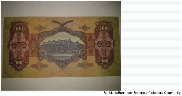 Hungary 100 Pengo - Old Large Sized Note - Extremely RARE CURRENCY
 Banknote