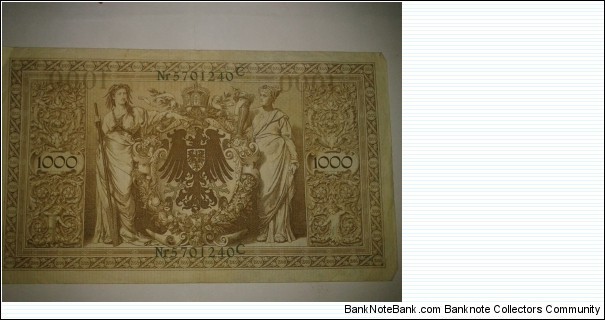 Germany 1000 Mark - Old BIG SIZED - Extremely RARE CURRENCY Banknote