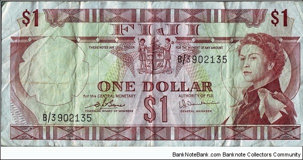 Fiji N.D. 1 Dollar. Banknote