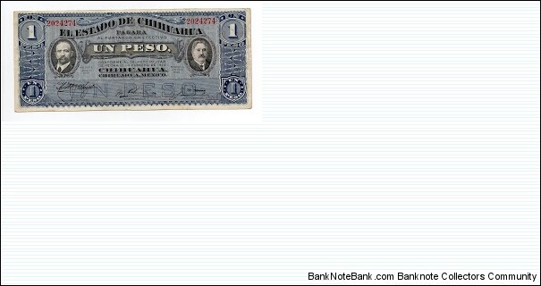 1 PESO EL ESTADO DE CHIHUAHUA Banknote