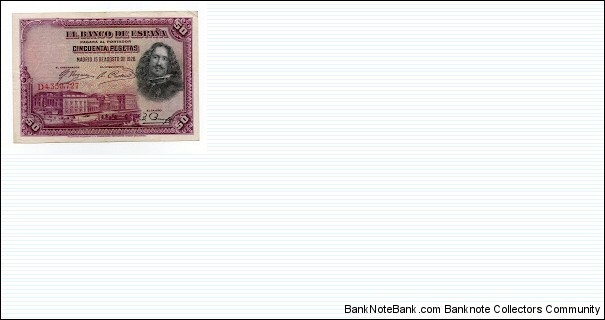 50 PESETAS BANCO DE ESPANA Banknote