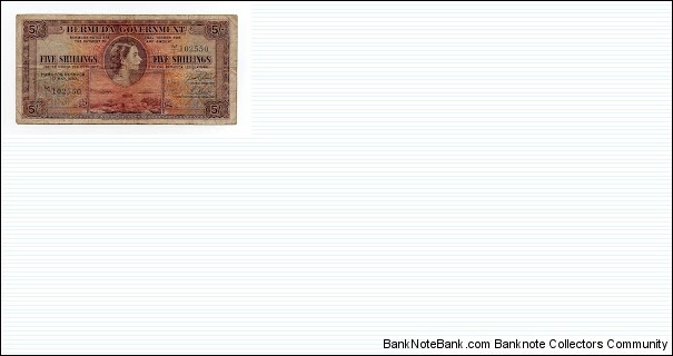 5 Shillings Bermuda Government Banknote