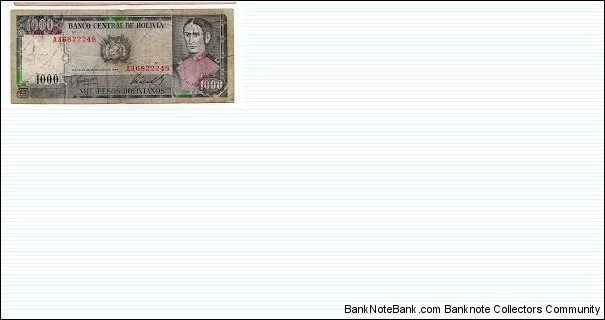 1000 Bolivianos Banco Central de Bolivia Banknote