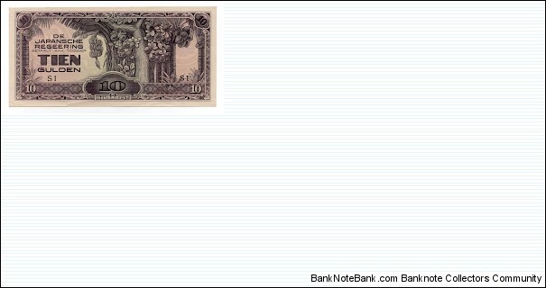 10 Gulden Netherlands Indies Japanese Occupation Banknote
