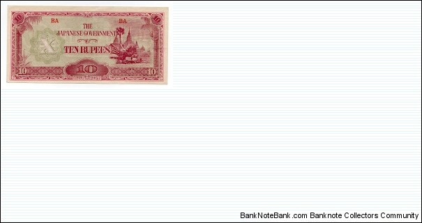 10 Rupees Japanese Invasion of Burma Banknote