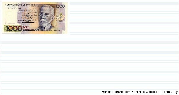 1 Cruzado Novo on 1000 Cruzados Banknote