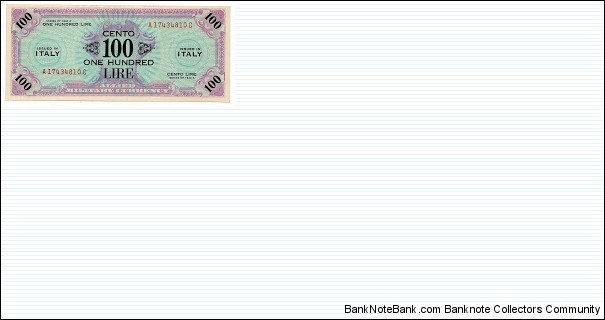 100 Lire Allied Military Currency PM21c Banknote