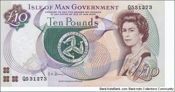 Isle of Man P44b (10 pounds ND 1998) Banknote