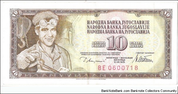 10 Dinara(1978) Banknote