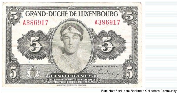 5 Francs(1944) Banknote