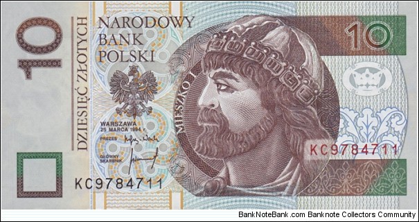 Poland P173a (10 zlotych 25/3-1994) Banknote