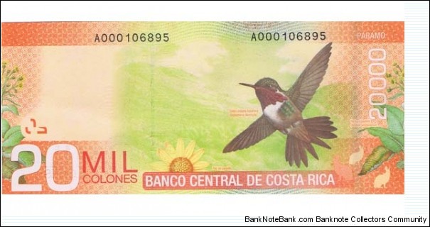 Costa Rica 20000 Colones  Banknote
