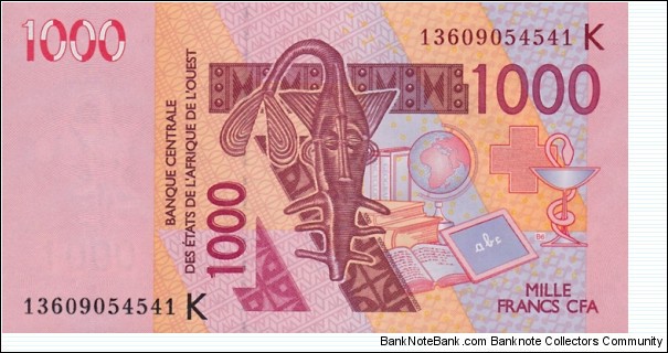 West African States (Senegal) P715Kg (1000 francs 2003) Banknote
