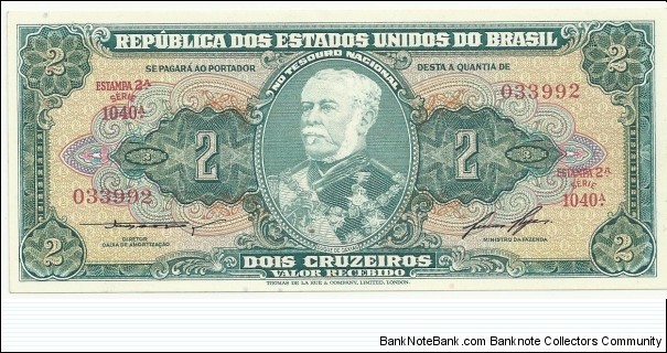 Brasil 2 Cruzeiro Serie A Estampa2 Banknote