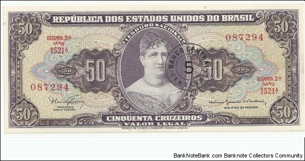 Brasil 5 Centavos-50 Cruzeiros Serie A Estampa2 Banknote