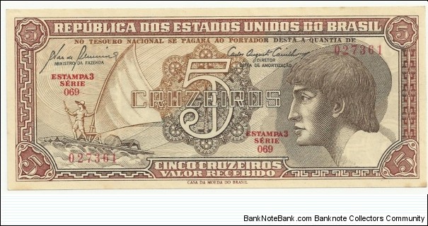 Brasil 5 Cruzeiro Serie A Estampa3 Banknote