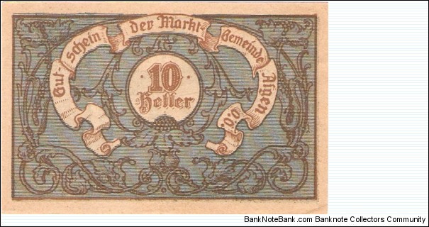 Notgeld Aigen 10 Heller Banknote
