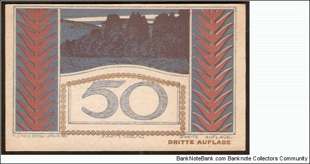 Notgeld Puchenau 50 Heller Banknote