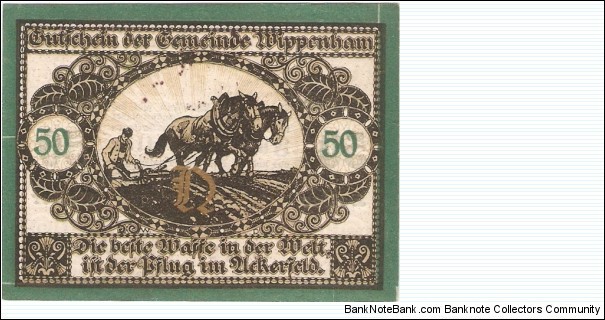 Notgeld Wippenham 50 Heller Banknote