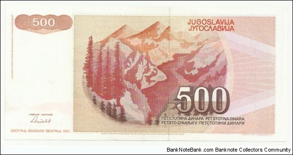 Banknote from Yugoslavia year 1991