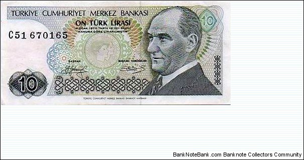10 Turk Lirasi Banknote