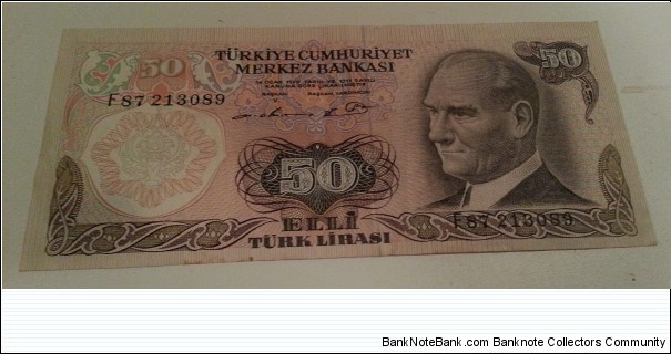P188 50 lira 1976 circulated note - judge condition by photo Banknote