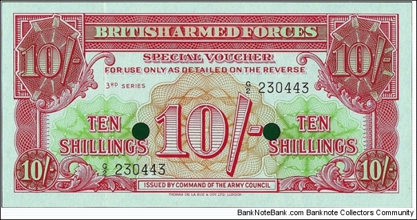 British Armed Forces N.D. 10 Shillings.

Series III. Banknote